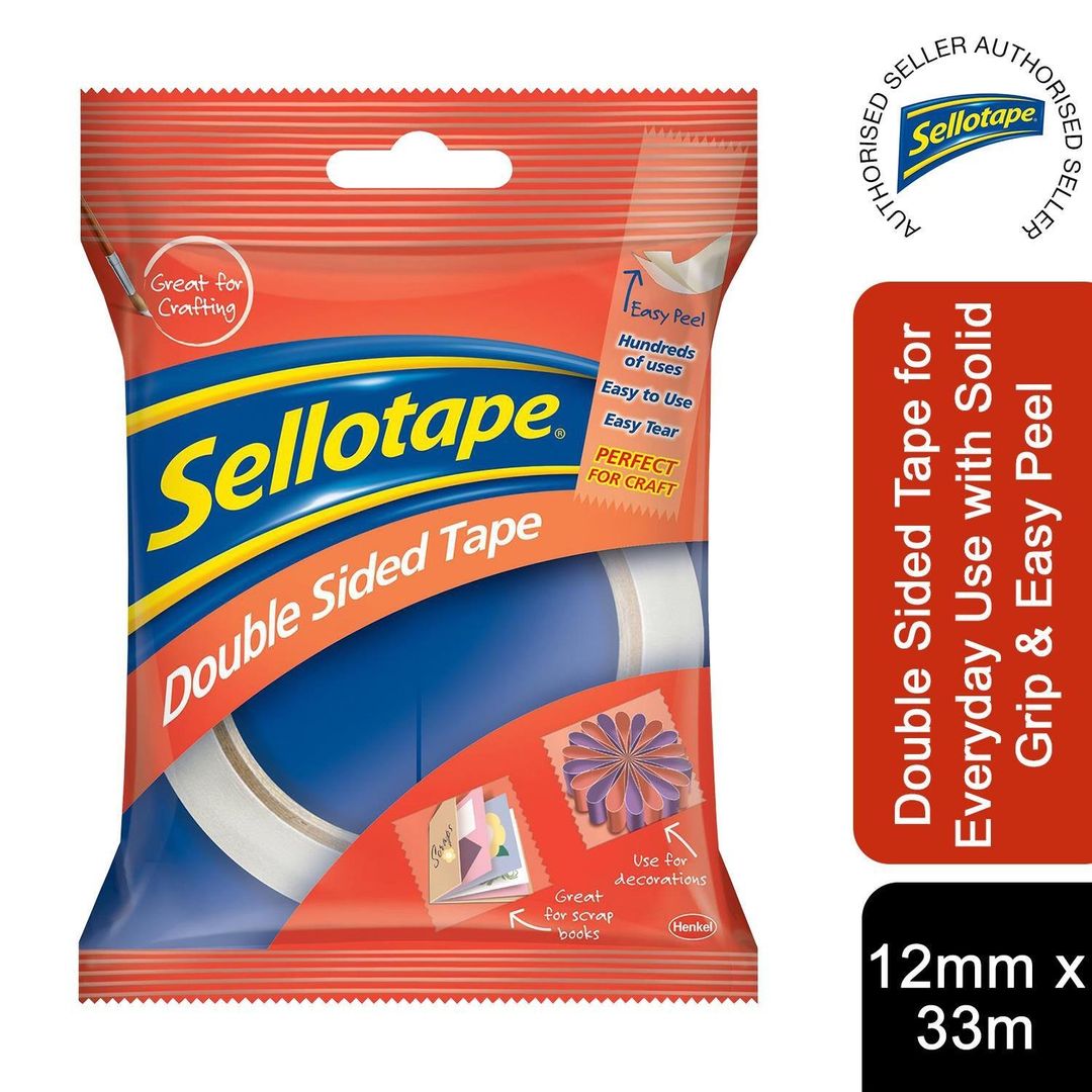 Sellotape Double Sided Tape for Everyday Use 33m - Clear - Image 1
