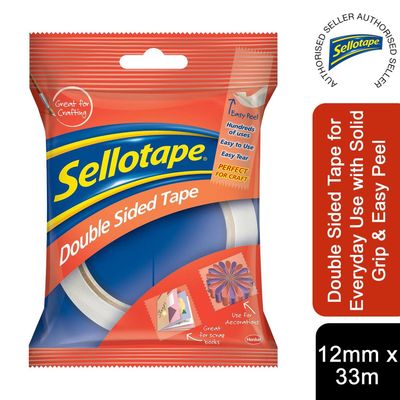 Sellotape Double Sided Tape for Everyday Use 33m - Clear