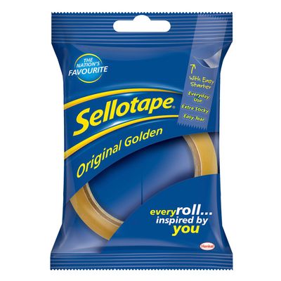 Sellotape 2928287 Original Golden Sticky Tape - 1 Roll 24Mm X 50M