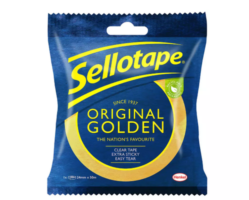 Sellotape 2928287 Original Golden Sticky Tape - 1 Roll 24Mm X 50M - Thumbnail 2
