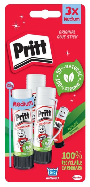 Pritt Stick Glue Stick 22g Pack of 3 3055885