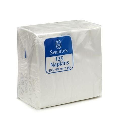 Valuex Napkins 2 Ply 400X400mm White (Pack 125) - 0502004 - Image 1