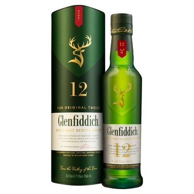 Glenfiddich 12 Year Old Single Malt Scotch Whisky Half Bottle, 35 cl