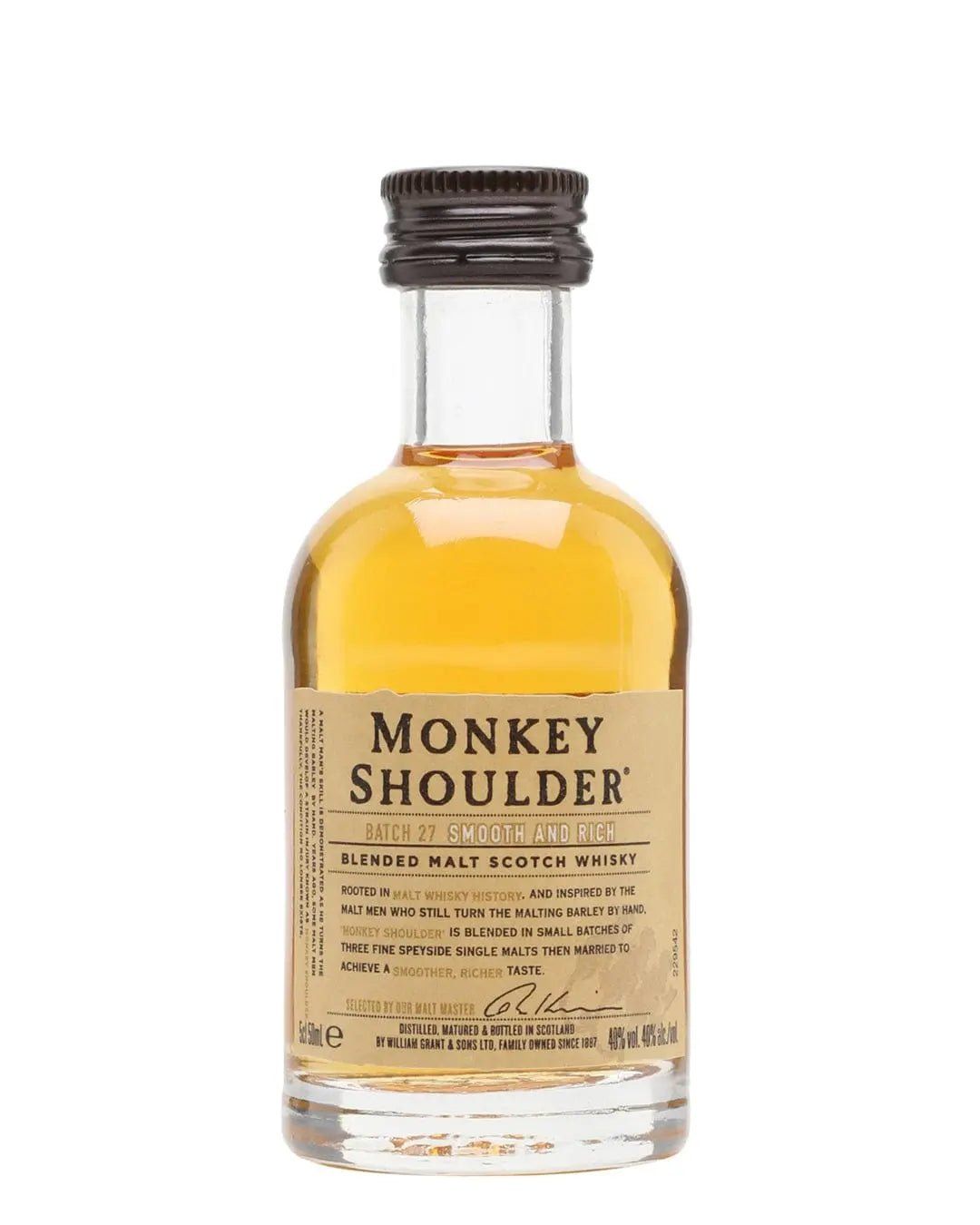 Monkey Shoulder Miniature Blended Malt Scotch Whisky - Image 1