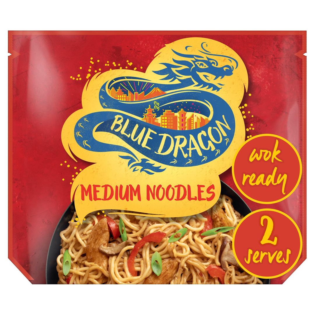 Blue Dragon Medium Noodles Wok Ready 300g - Image 1