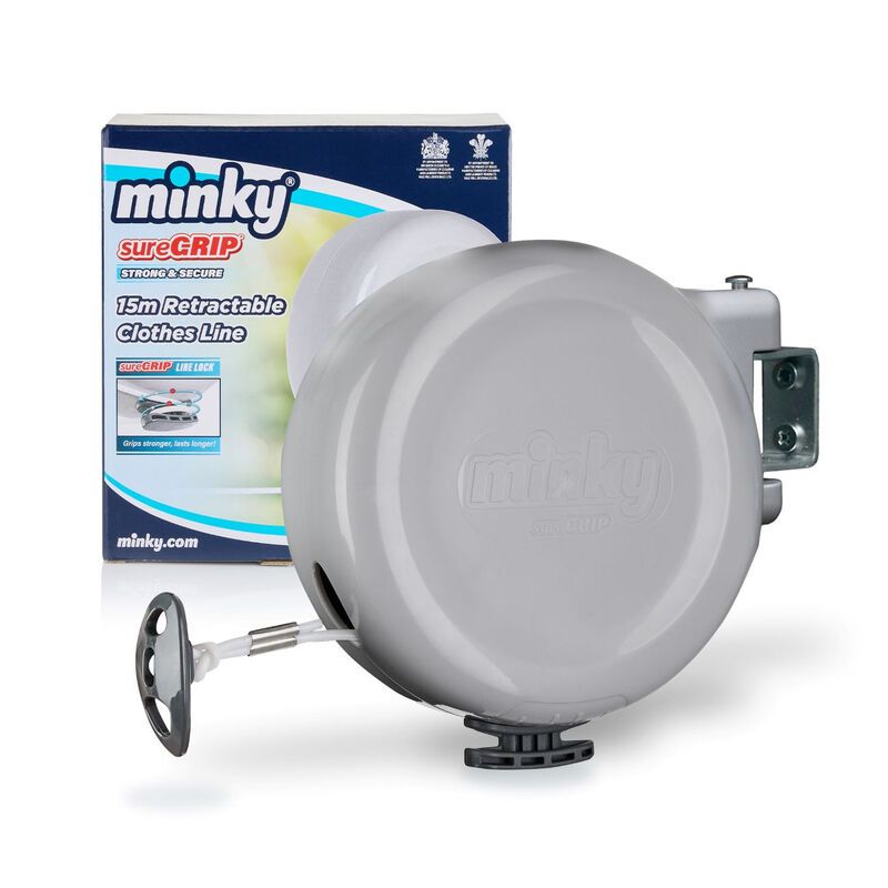 MINKY VT20591100 SureGRIP Retractable Clothes Washing Line - 15 m - Image 1