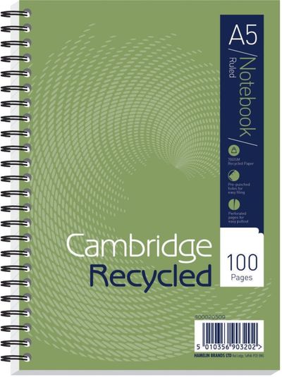 Cambridge E RECYCLED NOTEBOOK A5 PK5