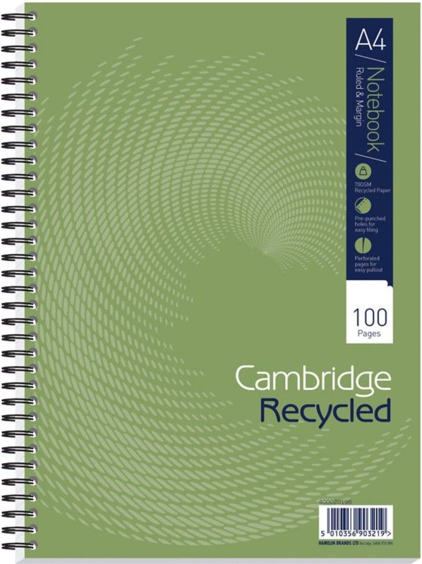 Cambridge E RECYCLED NOTEBOOK A4 PK5 - Image 1
