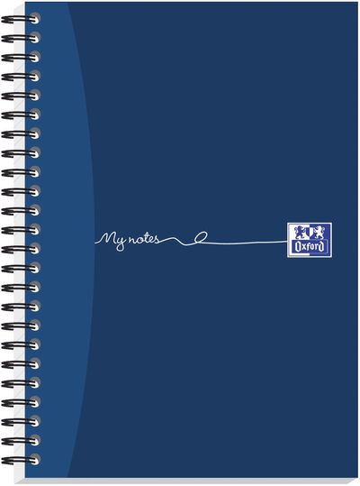 Oxford My Notes Card Cover Wirebound Notebook 100 Pages A5 Blue (5 Pack) 400020197