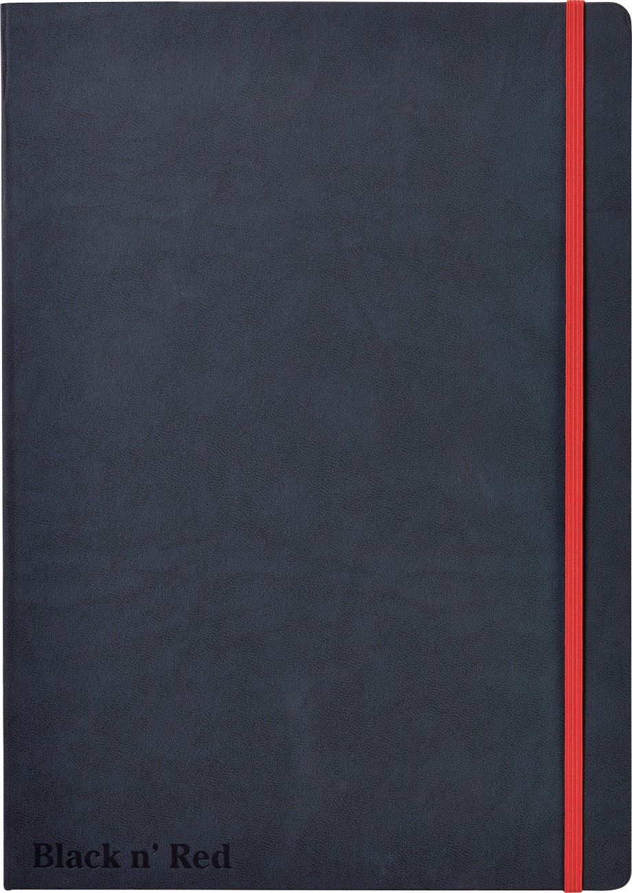 Black N Red A4 Casebound Hard Cover Journal Ruled 144 Pages Black/Red - 400038675 - Image 1