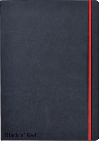 Black N Red A4 Casebound Hard Cover Journal Ruled 144 Pages Black/Red - 400038675