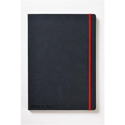 Black N Red A4 Casebound Hard Cover Journal Ruled 144 Pages Black/Red - 400038675 - Thumbnail 2