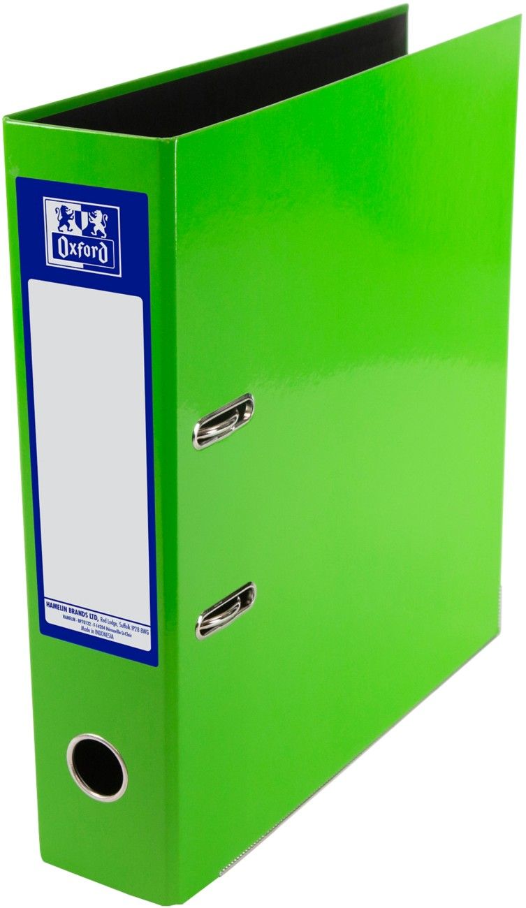 Oxford 70mm Lever Arch File Laminated A4 Green 400107389 - Image 1