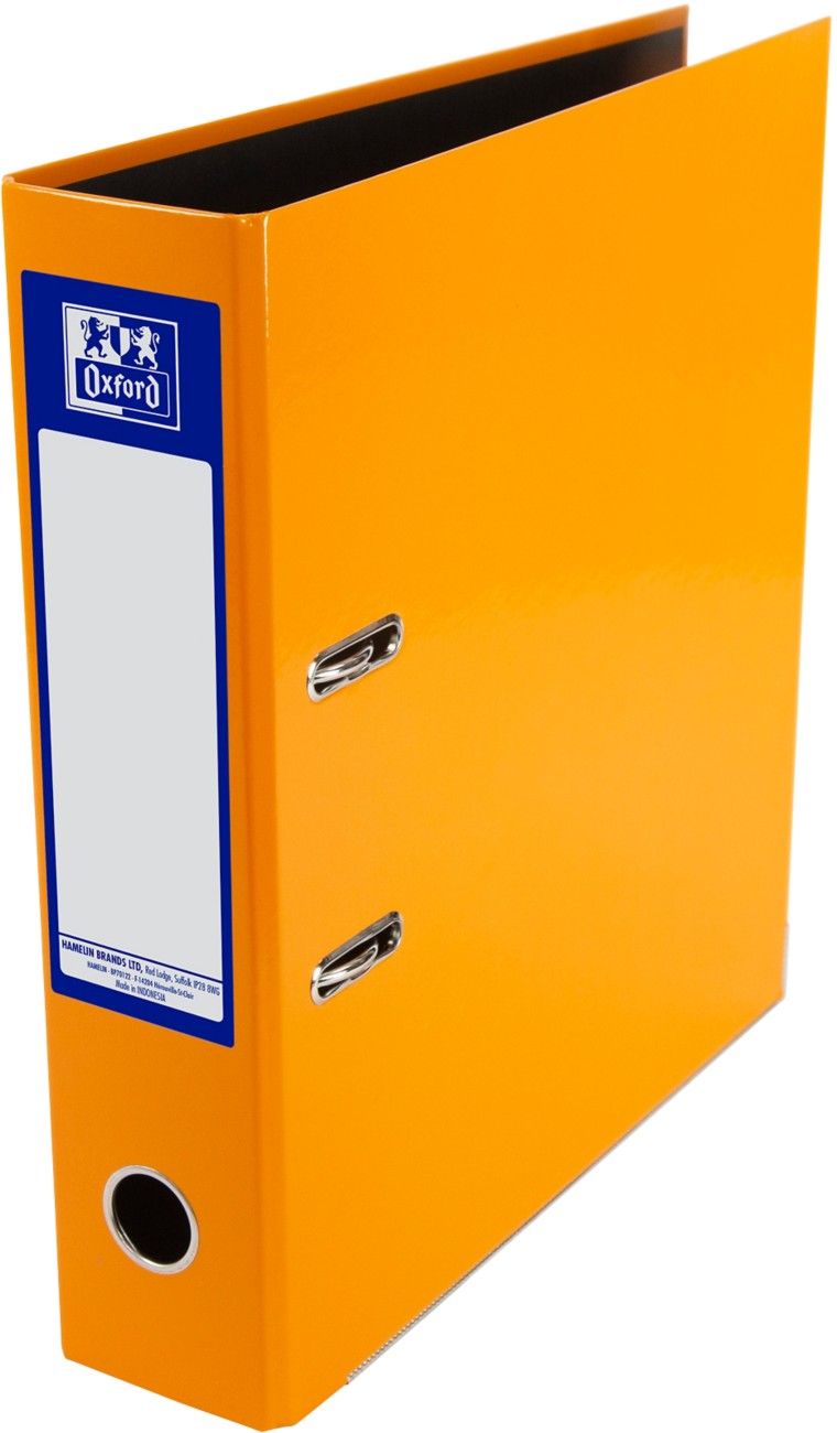 Oxford 70mm Lever Arch File Laminated A4 Orange 400107437 - Image 1