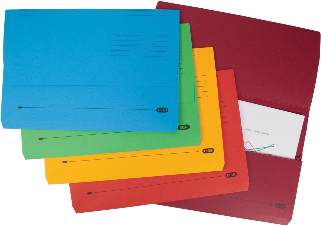 Elba Strongline Document Wallet Bright Manilla Foolscap Assorted (Pack of 10) 400099327 - Image 1