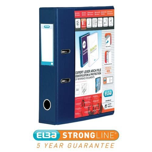 Elba Vision Lever Arch File With Clear PVC Cover Pockets A4 70mm Spine Blue 100082303 - Image 1
