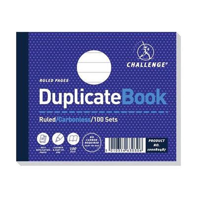Challenge 105x130mm Duplicate Book Carbonless Ruled Taped Cloth Binding 100 Sets (Pack 5) - 100080487