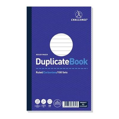Challenge 210x130mm Duplicate Book Carbonless Ruled Taped Cloth Binding 100 Sets (Pack 5) - 100080458