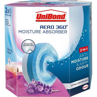 Unibond 2631291 Aero 360º Moisture Absorber Lavender Garden Refills (Pack 2)