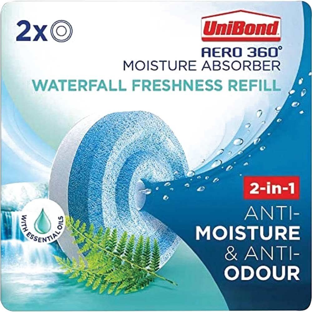 Unibond 2631290 Aero 360º Moisture Absorber Waterfall Freshness Refills (Pack 2) - Image 1