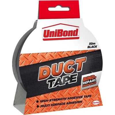 Unibond 2675776 Diy Duct Tape Black 50Mm X 50M