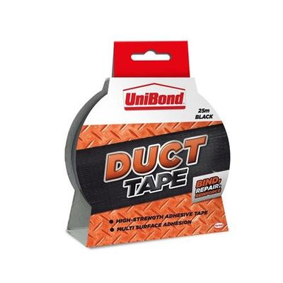 UniBond Duct Tape High Strength Adhesive Tape 50mm x 25m Black (Roll) - 2675764