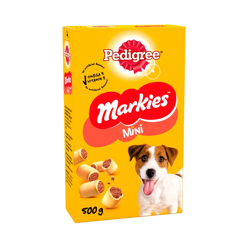 Pedigree Markies Mini Adult Dog Treats Marrowbone Biscuits 500g - Image 1
