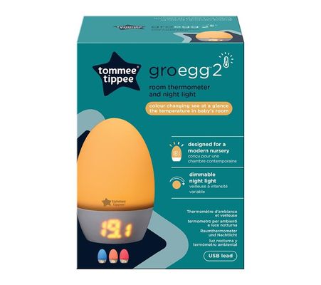 Tommee Tippee Gro Egg 2 Nursery Room Thermometer & Night Light - White