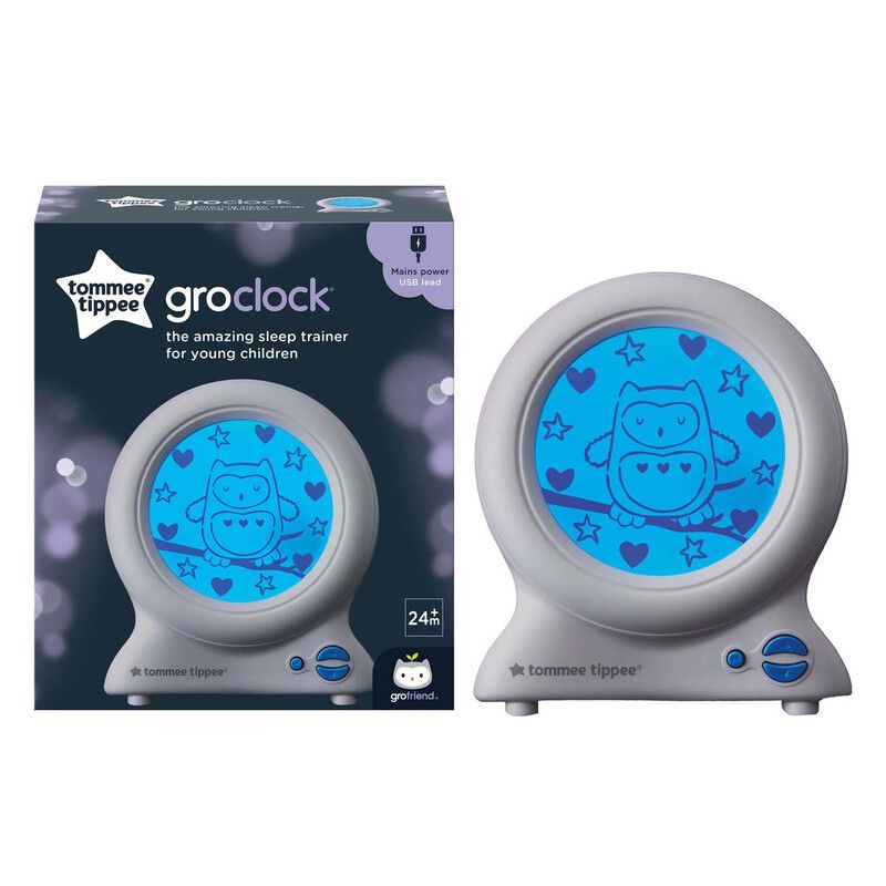 TOMMEE TIPPEE Groclock Baby Sleep Trainer Alarm Clock & Nightlight - White - Image 1