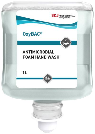 Deb OxyBAC Antibacterial Foam Wash 1 Litre Cartridge (Pack of 6) OXY1L