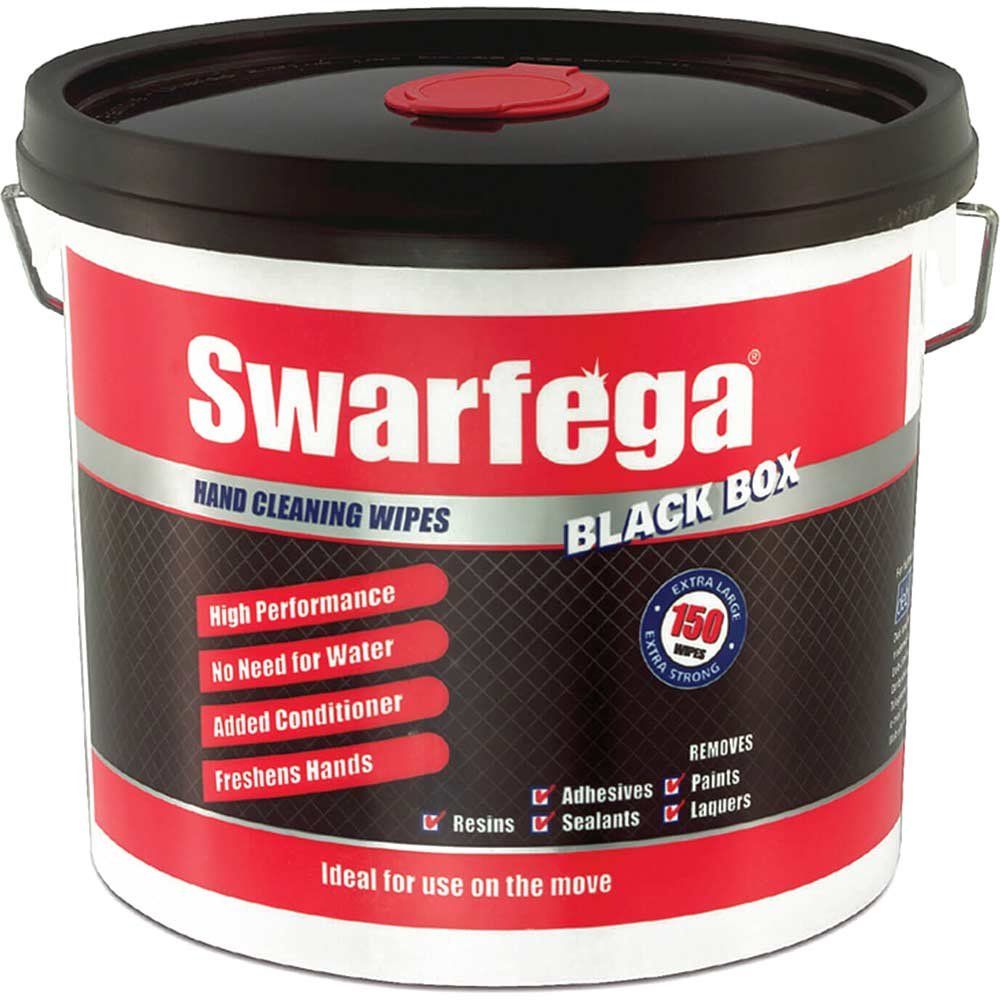 Swarfega Black Box Heavy Duty Trade Hand Wipes Pack of 150 - Image 1
