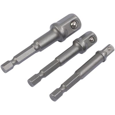 Draper 00005 Socket Adaptor Set 1/4in Hex. X 1/4in 3/8in & 1/2in Sq. Dr. (3 Piece) per set