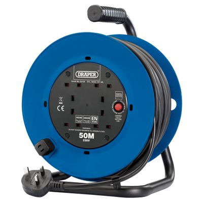 Draper 02120 230V Four Socket Industrial Cable Reel 50M each