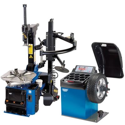 Draper Expert Tyre Changer with Assist Arm and Wheel Balancer Kit - Thumbnail 3