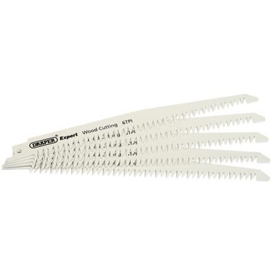 Draper Expert 02305 Expert 150Mm 6Tpi Bi-Metal Reciprocating Saw Blades For Wood Cutting - Pack Of 5 per pack