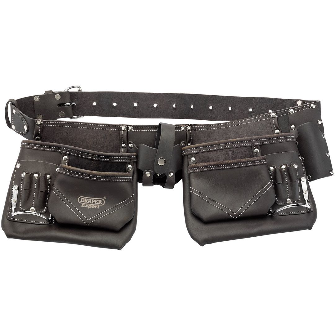 Draper Expert 03138 Oil-Tanned Leather Double Pouch Tool Belt each - Image 1