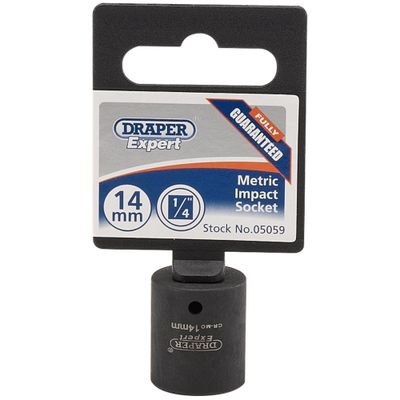 Draper Expert 05059 Expert Hi-Torq® 6 Point Impact Socket 1/4in Sq. Dr. 14Mm each
