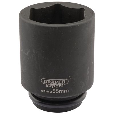 Draper Expert 05085 Expert Hi-Torq® 6 Point Deep Impact Socket 3/4in Sq. Dr. 55Mm each