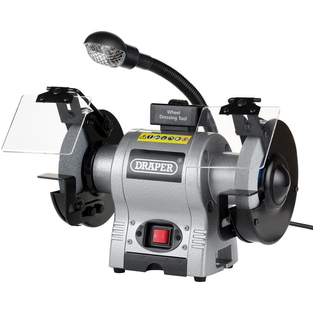 Draper 05095 Bench Grinder With Worklight 150Mm 370W each - Image 1
