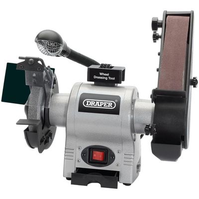 Draper 05096 Bench Grinder With Sanding Belt And Worklight 150Mm 370W each