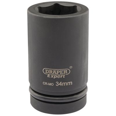 Draper Expert 05148 Expert Hi-Torq® 6 Point Deep Impact Socket 1in Sq. Dr. 34Mm each