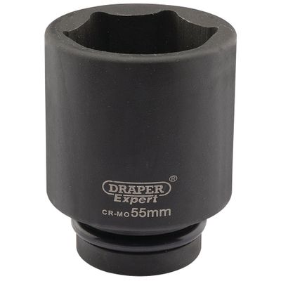 Draper Expert 05156 Expert Hi-Torq® 6 Point Deep Impact Socket 1in Sq. Dr. 55Mm each