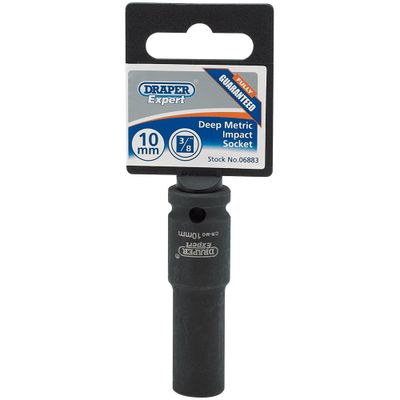 Draper Expert 06883 Expert Hi-Torq® 6 Point Deep Impact Socket 3/8in Sq. Dr. 10Mm each