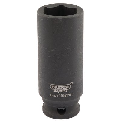 Draper Expert 06891 Expert Hi-Torq® 6 Point Deep Impact Socket 3/8in Sq. Dr. 18Mm each