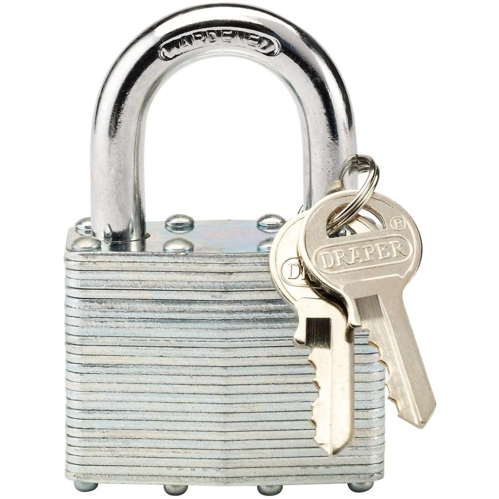 Draper Laminated Steel Padlock, 50 x 31mm - Image 1