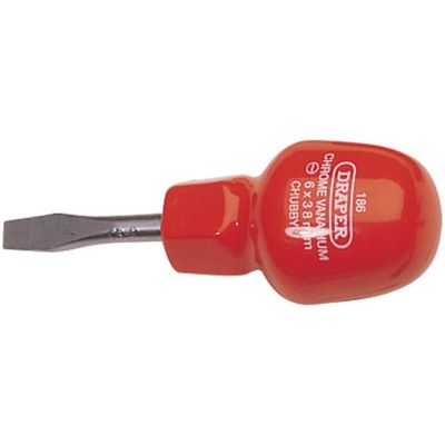 Draper 14095 Plain Slot Cabinet Pattern Chubby Screwdriver 6 X 38Mm each