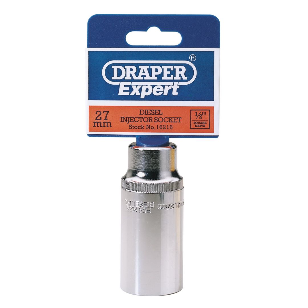 Draper Expert 16216 Diesel Injector Socket 1/2in Sq. Dr. 27Mm each - Image 1