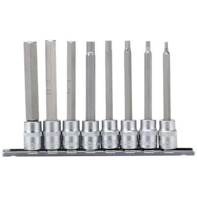 Draper Expert 16286 Long Metric Hex. Socket Bit Set 3/8in Sq. Dr. 100Mm (8 Piece) per set