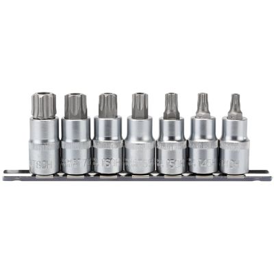 Draper Expert 16334 Draper Tx-Star® Security Socket Bit Set 1/2in Sq. Dr. 55Mm (7 Piece) per set
