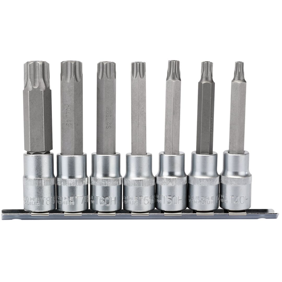 Draper Expert 16338 Draper Tx-Star® Security Socket Bit Set 1/2in Sq. Dr. 100Mm (7 Piece) per set - Image 1